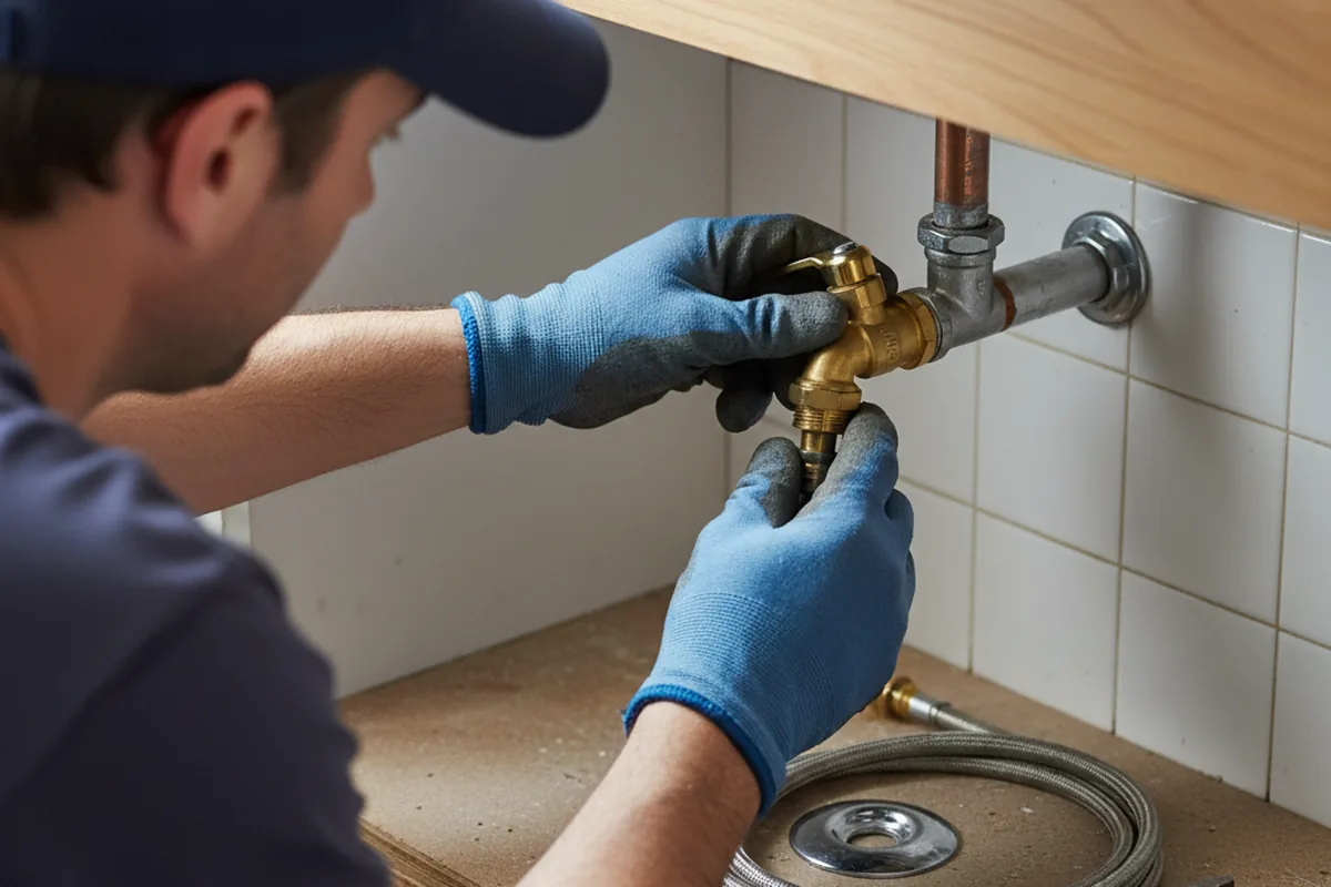 Shutoff valve and fitting work during Burst Pipe Repair in Santa Cruz